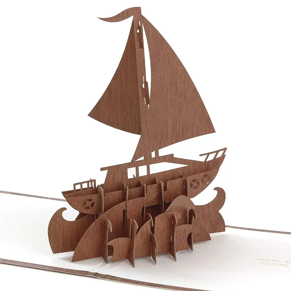 

Поздравительная открытка Signature Paper Wonder Wood Pop Up ко Дню отца (парусник)