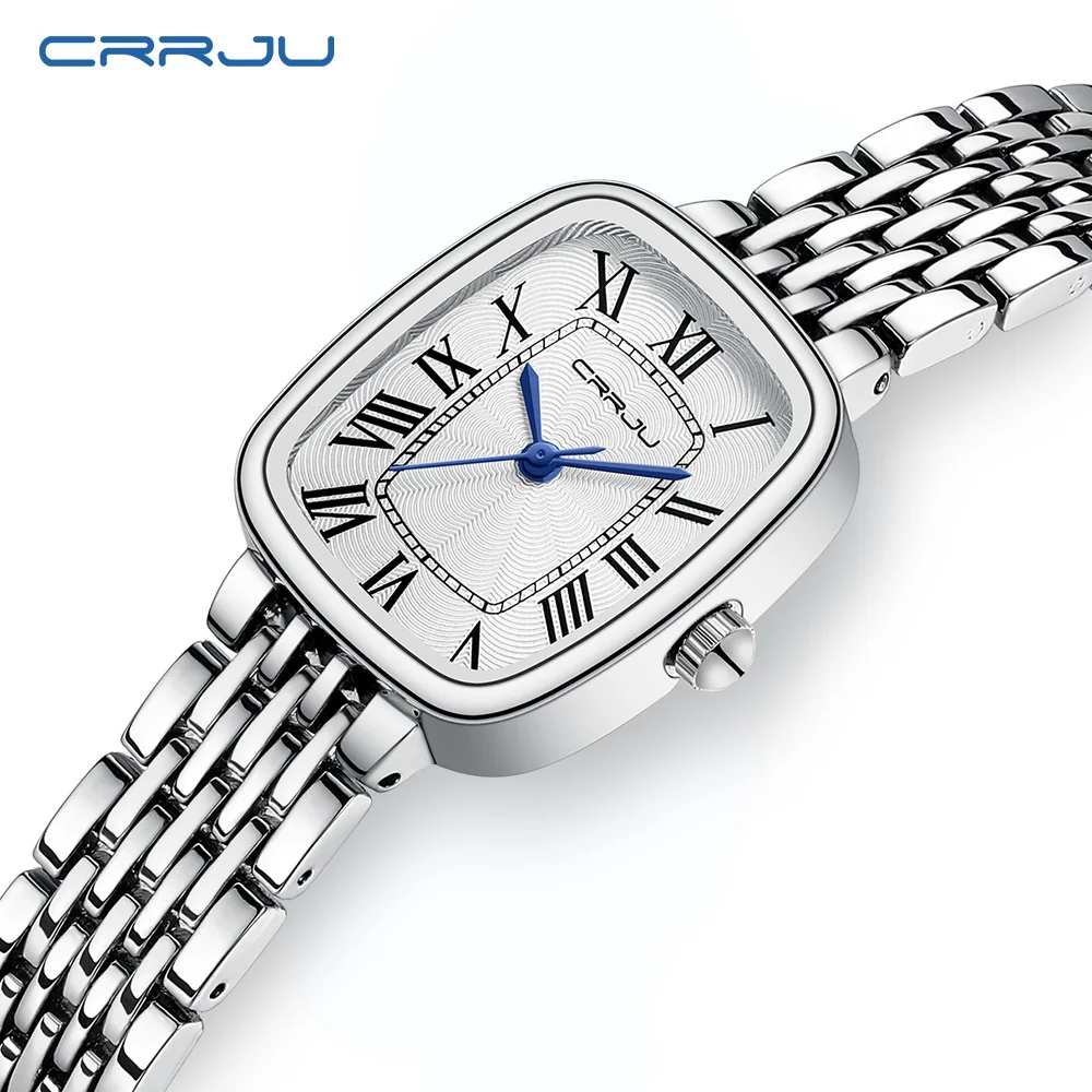 

CRRJU Fashion Square Watch Luxury Women Watches Rhinestone Ladies Clock Casual Watches Women Quartz Wristwatch Relogio Feminino