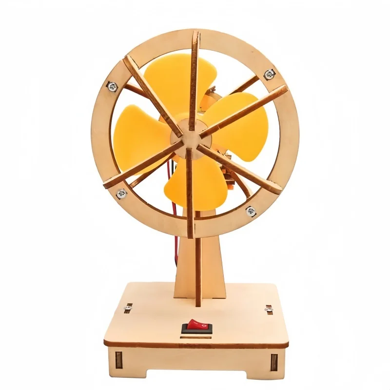 DIY Elektrischer Schwingventilator STEM Modellbausatz Holzmontage Physikalisches Lernprojekt Logisches Training für Erwachsene Hobbygeschenk