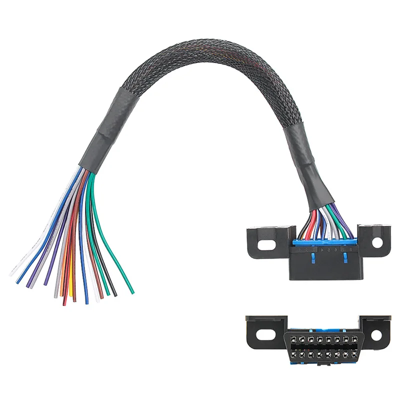 16pin Open Cable 18AWG 30cm Colorful DIY Opening Line Adapter Female Connector to Open OBD Cable Ribbon Interface Adapter