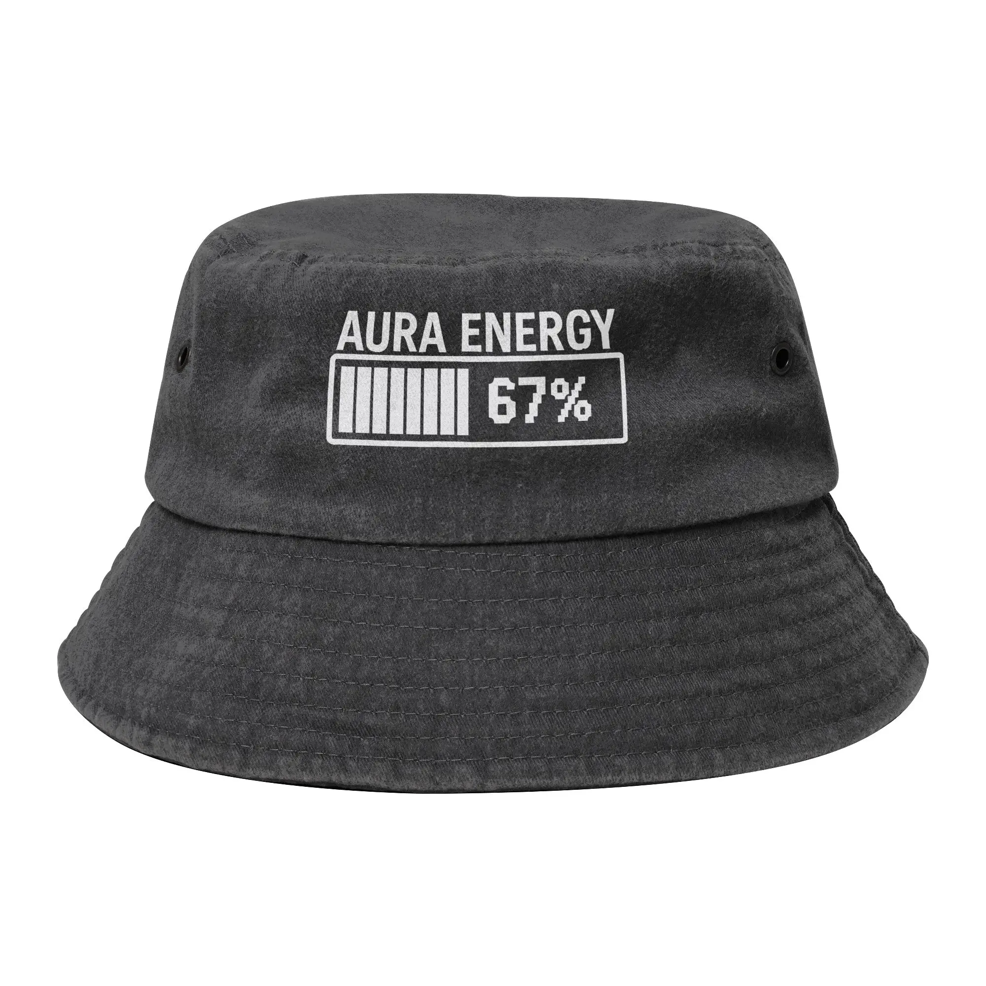 Aura Energy Funny Six Seven 67 Meme Bucket Hats for Men Women Distressed Denim Sun Hat UV Protection for Hiking Fishing Hat