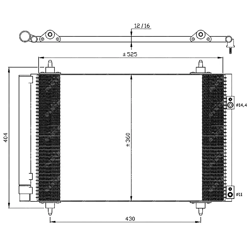 AC   Conditioning Condenser for Peugeot 308 3008 PARTNER TEPEE RCZ CITROEN DS4 6455HN 6455HT 9650545480 9650631480 9682531580