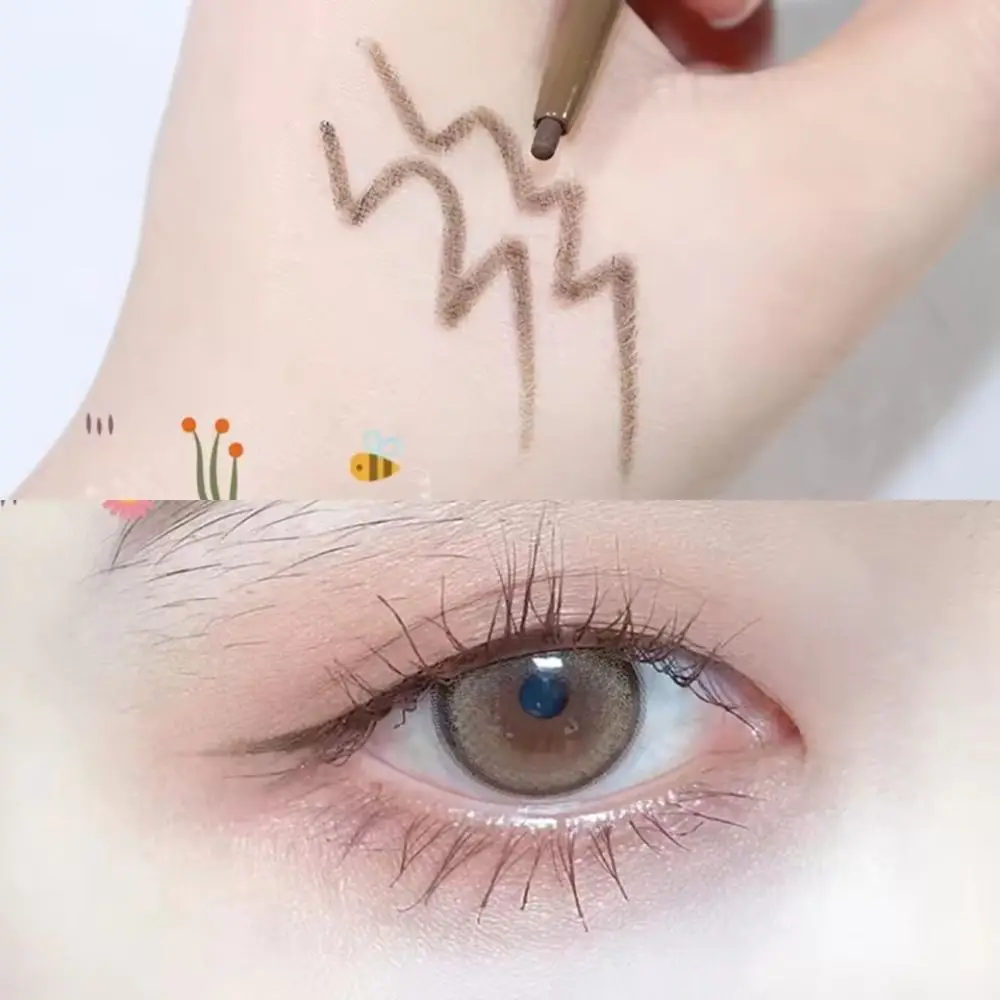 High-quality 2in1 Eyeliner Long-lasting Non-Smudge Eyebrow Pen Waterproof Black Brown Lying Silkworm Gel Pencil for Beginner