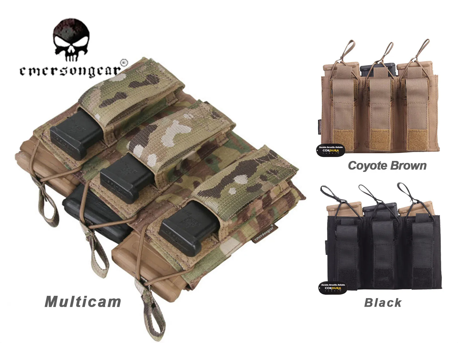 Emersongear Tactical Airsoft Magazine Pouch 5.56 & Pistol Triple Open Top EM6363