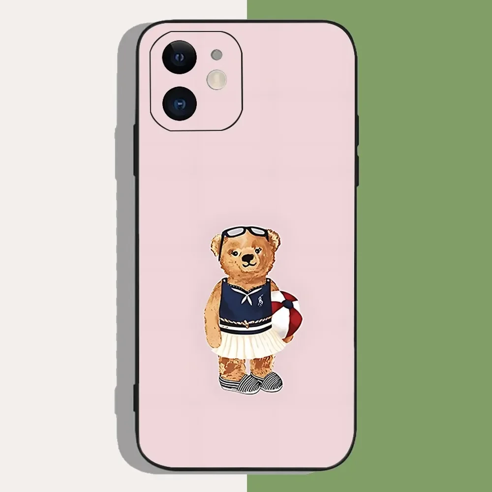 Fashion Cartoon Teddy Bear Phone Case For iPhone 17 16 15 11 12 14 13 Pro Max Mini X XS XR 7 Plus 16E Air Shockproof Cover Funda view 6