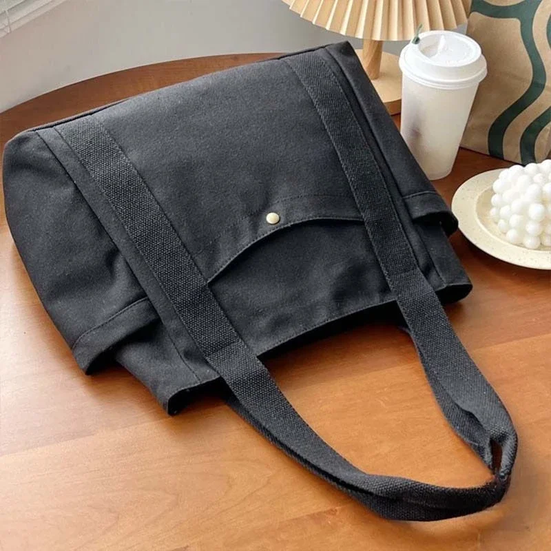 Große Canvas-Tragetasche, Schultertasche für den Arbeitsweg, Handtasche für Studenten, Büchertasche für den täglichen Gebrauch im Freien – Detail 16