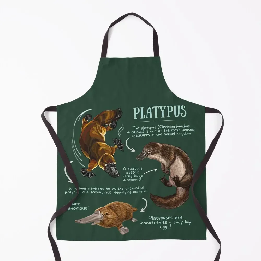 Platypus Fun Facts Apron Waterproof women Dress Korean innovative kitchen and home items Apron