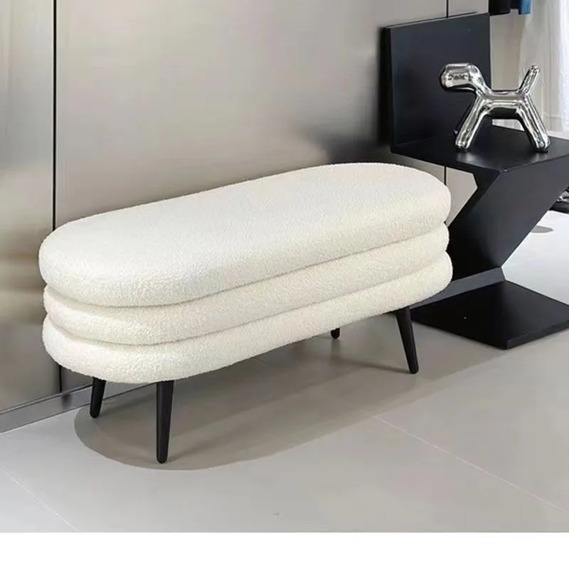 

Lamb wool door bench shoe stool shopping mall clothing store universal bedroom minimalist bed end stool dinning chair sillas