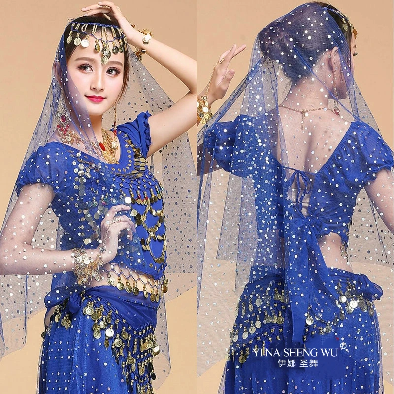 الرقص الشرقي الحجاب الهندي الزفاف عقال المرأة الرقص شال مع الترتر مرحلة الأداء الدعائم السيدات تظهر شالات الحجاب