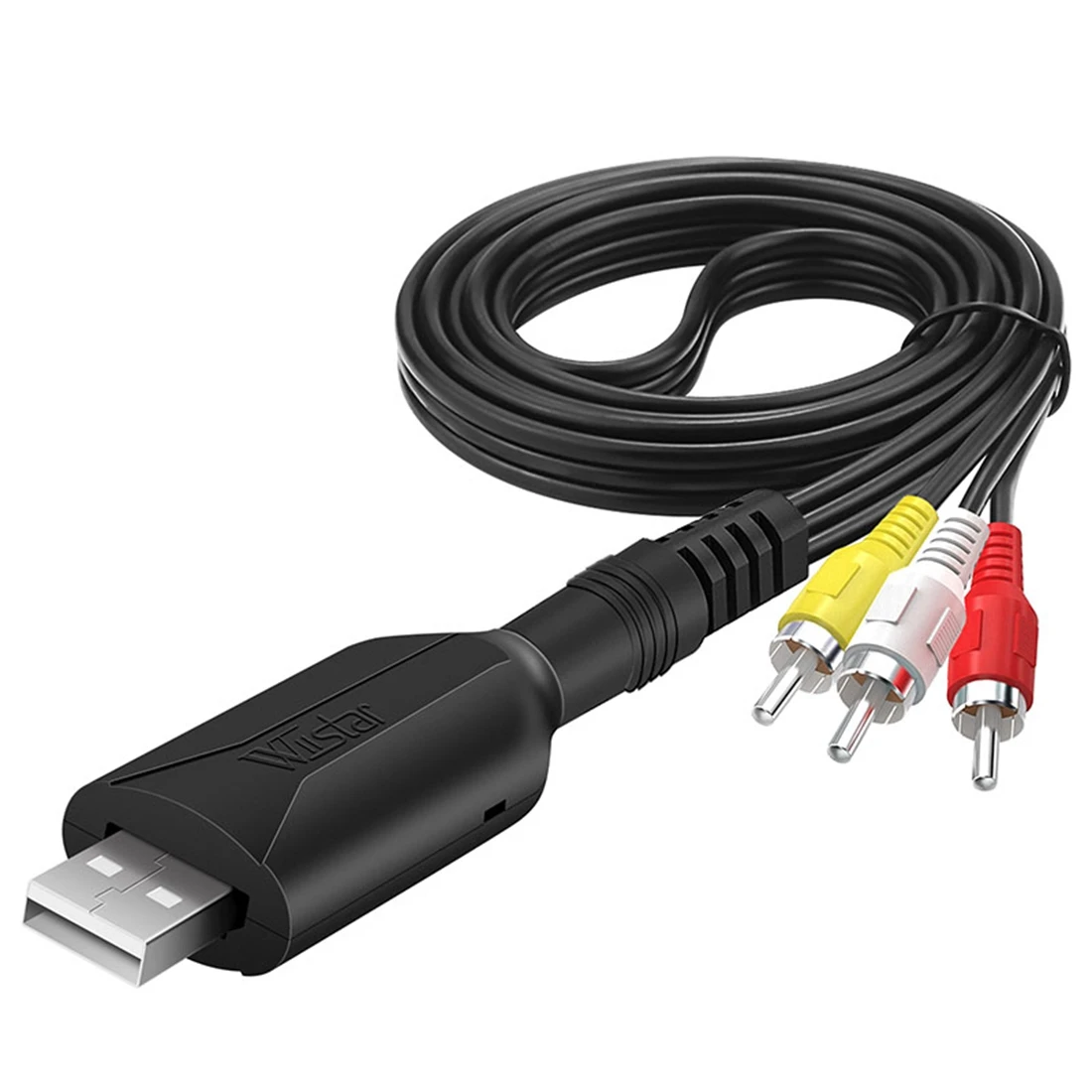 

WIISTAR USB-Карта видеозахвата VHS-Digital RCA-USB 2,0, устройство аудиозахвата, адаптер, конвертер, легко закрывается, видеомагнитофон DVR TV