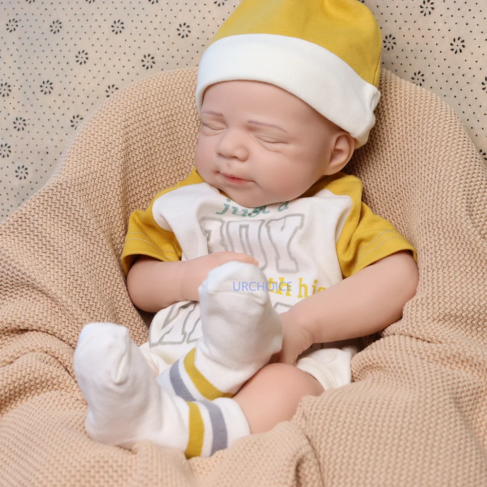 20inch Lifelike Silicone Reborn Baby Doll Hand-Painted Details Newborn Soft Cuddly Girl & Boy Babies Dolls For Kids Age 3+ Toy