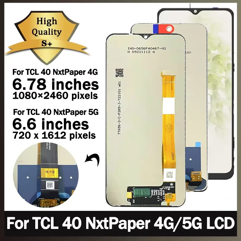 Качество AAA + для TCL 40 NxtPaper 4G ЖК-дисплей с цифровым преобразователем сенсорного экрана для TCL 40 NxtPaper 5G T612B Запасные части для ремонта дисплея