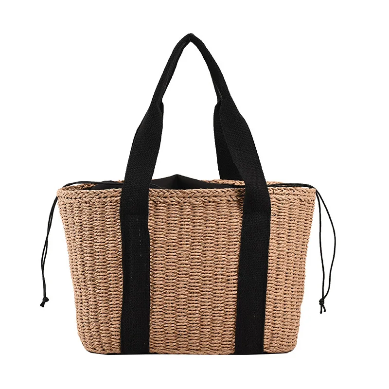 Rattan Woven Bag New Single-Shoulder Messenger Bag Dual-Use Bag Female Straw Travel Bag