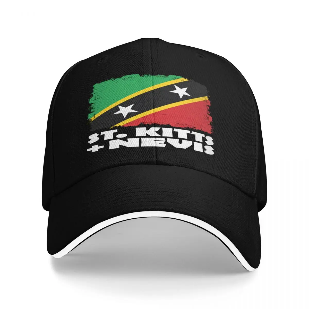 St Kitts And Nevis National Flag Distress Hat Hats Woman Men's Baseball Cap Man Hat Baseball Cap