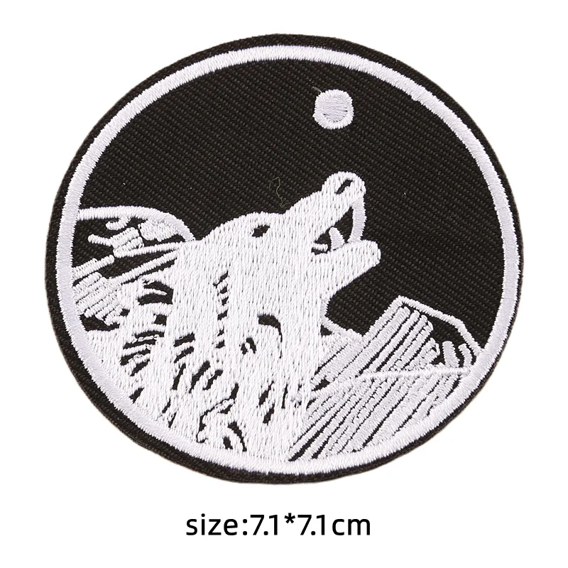 Wolf Patches for Clothing Iron-on Badges Dog Applique Decorative Tranfer Sticker For Cloth Ironing Patch On Clothes Stickers