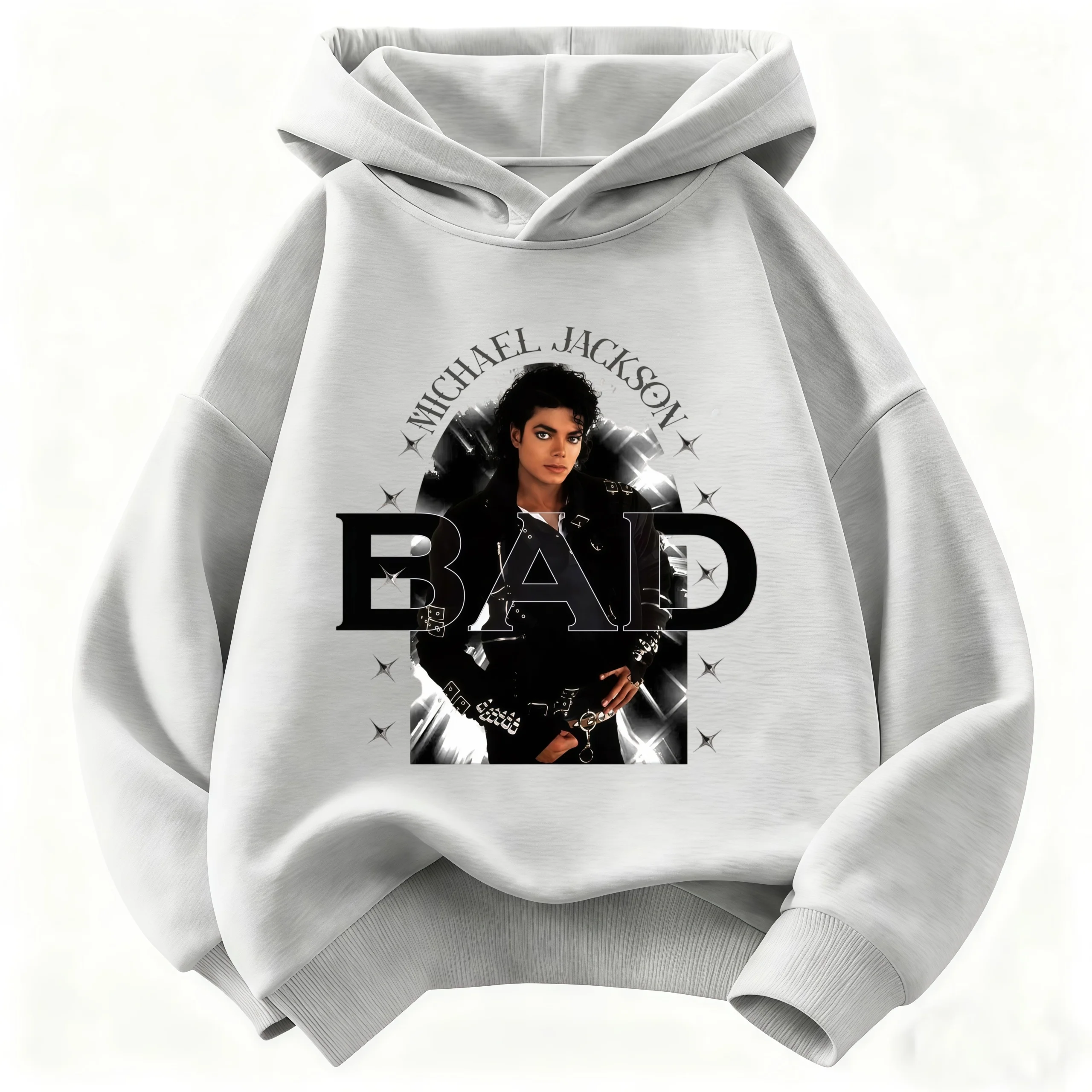 Cool Michael Jackson Print Kids' Sweatshirt Warm Pullover Hoodie for Boys & Girls (Fall/Winter 2026 Retro Pop Icon Graphic Top