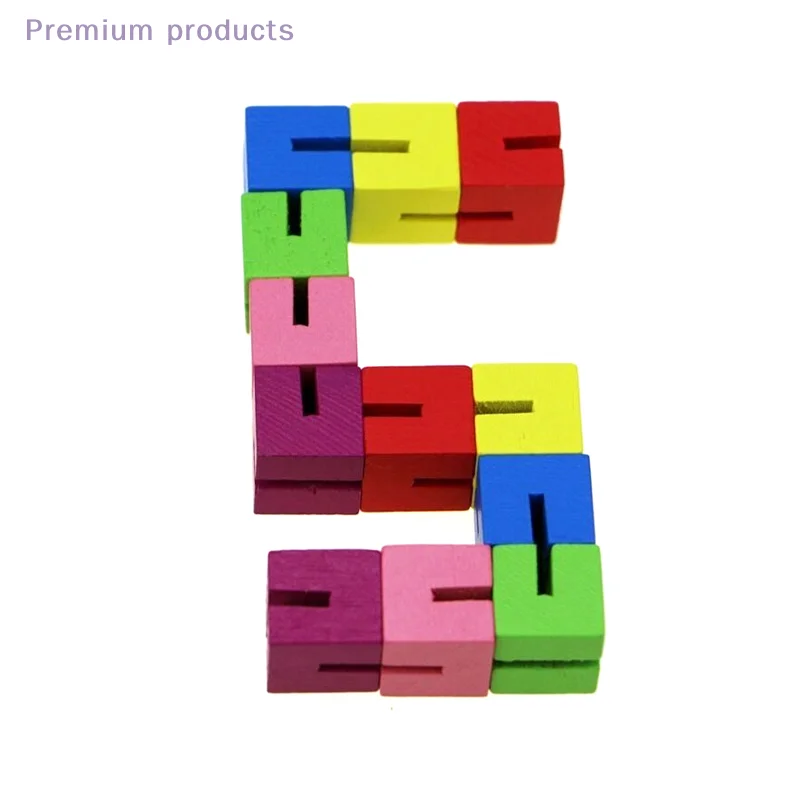 1 قطعة الكلاسيكية الملونة مكعب سلسلة خشبية بنة الإبداعية تململ لعبة لتخفيف الضغط للأطفال طفل ألعاب تعليمية #3
