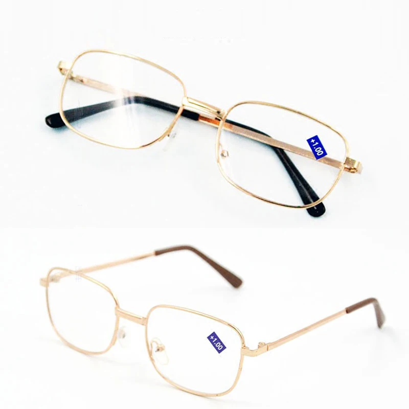 Women Men Metal Frame Reading Glasses Vintage Gold  Color Prescription Presbyopia Eyeglasses Hyperopia Eyewear Diopter 0 To+4.0