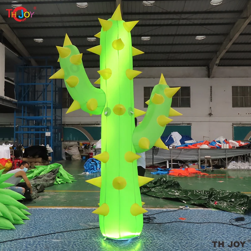 Musical Stage Backdrop Decorations Inflatable Cactus 3m Height Customized Plants With Blower For Concert Party Show