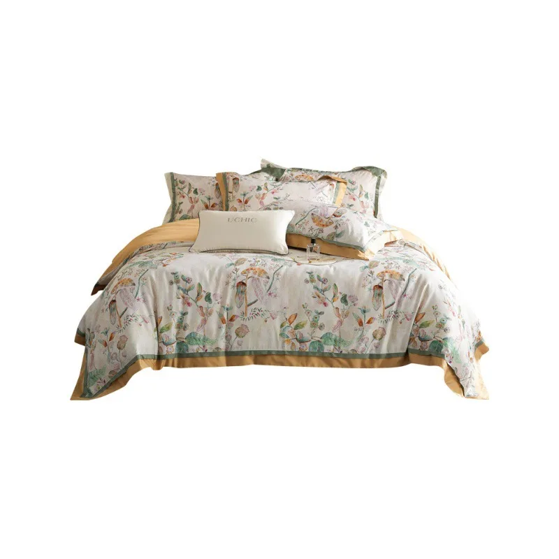 

Colorful flower digital printing pure cotton quilt cover sheets bedding