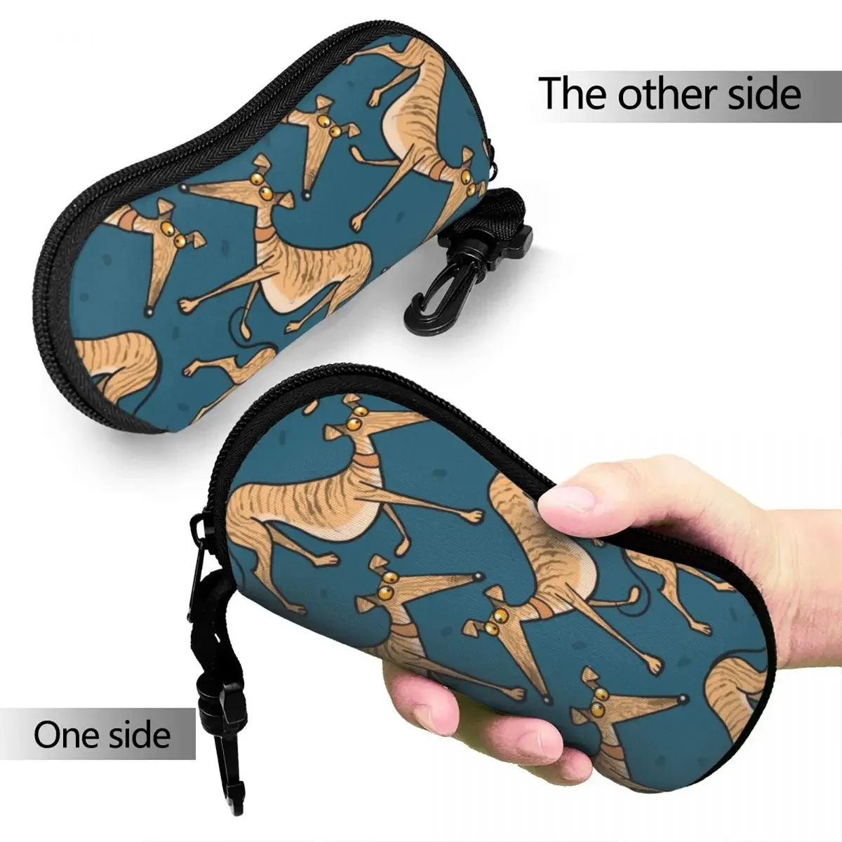 Greyhound Whippet Lurcher Dog Glasses Case Portable Eyewear Storage Box Charming Eye Contacts Case