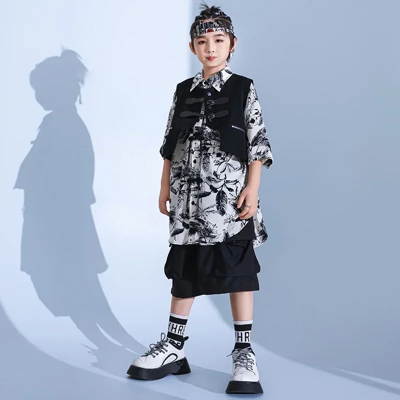 

Girls' Jazz Dance Costume Handsome Japanese Street Dance Performance Costume Set Children's Hiphop Show Stage Trend