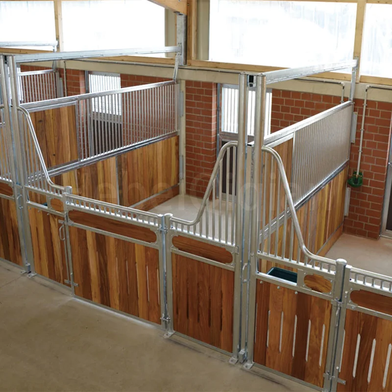 Galvanized Horse Stable Stall Without Roof European Steel Stall Fence Panel Horse Stable Panel For Horse Stable Use