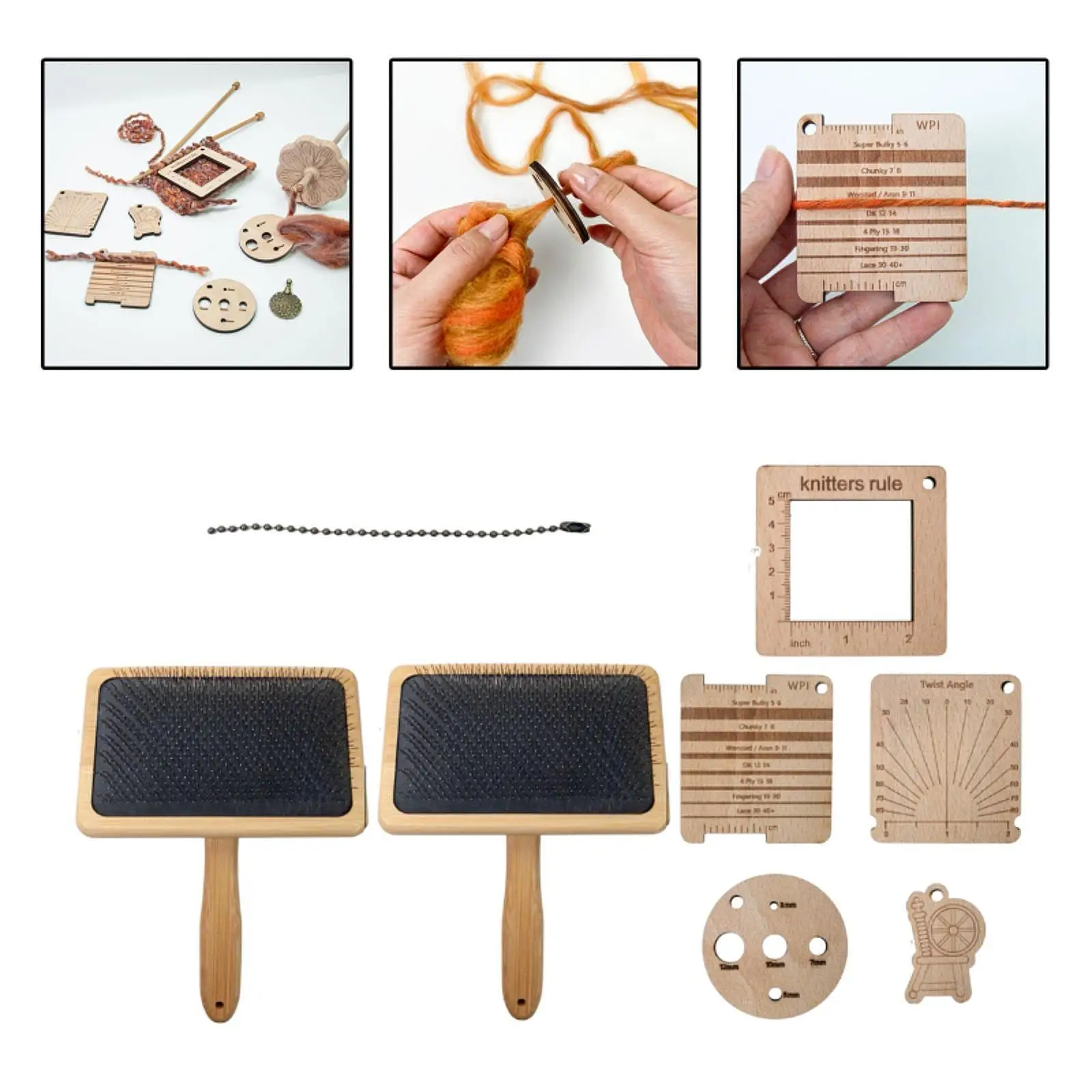 

Wood Knitting Gauge Rulers DIY Crafts Twist Angle Tool Crochet Accessories
