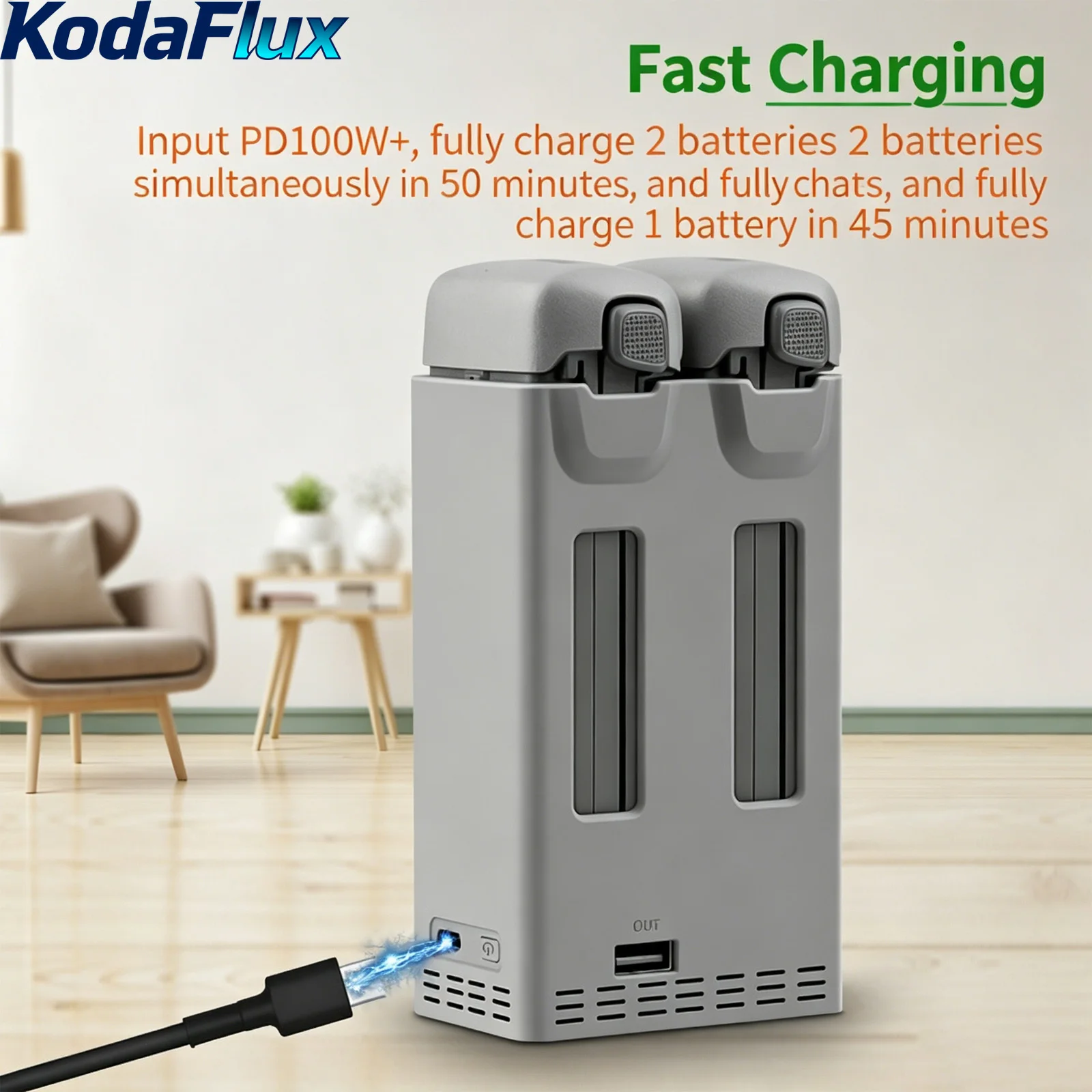100W Fast Charger for DJI Avata 360 Battery Charging Hub Dual Channel Simultaneous Smart Charger Storage Mode Accessories