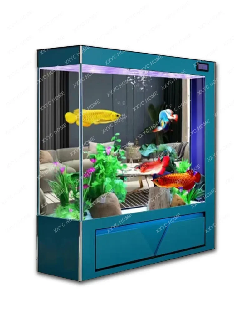 Fish Tank Living Room Super White Glass Floor Screen Partition Aquarium Light Luxury Household Change Water Fish Tank