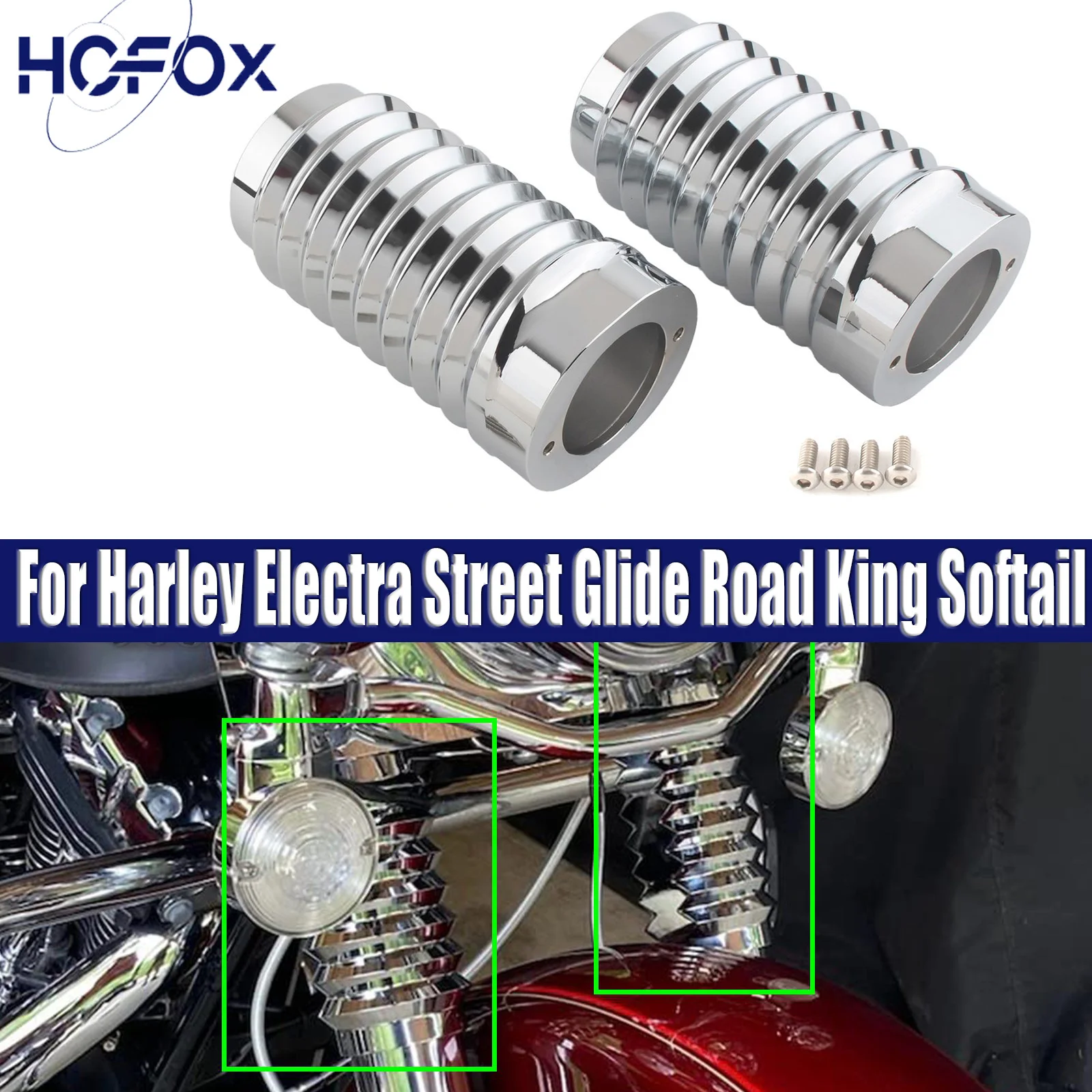 

For Harley Electra Street Glide Road King Softail Gloss Black Fork Boot Slider Can Covers Parts Accessories