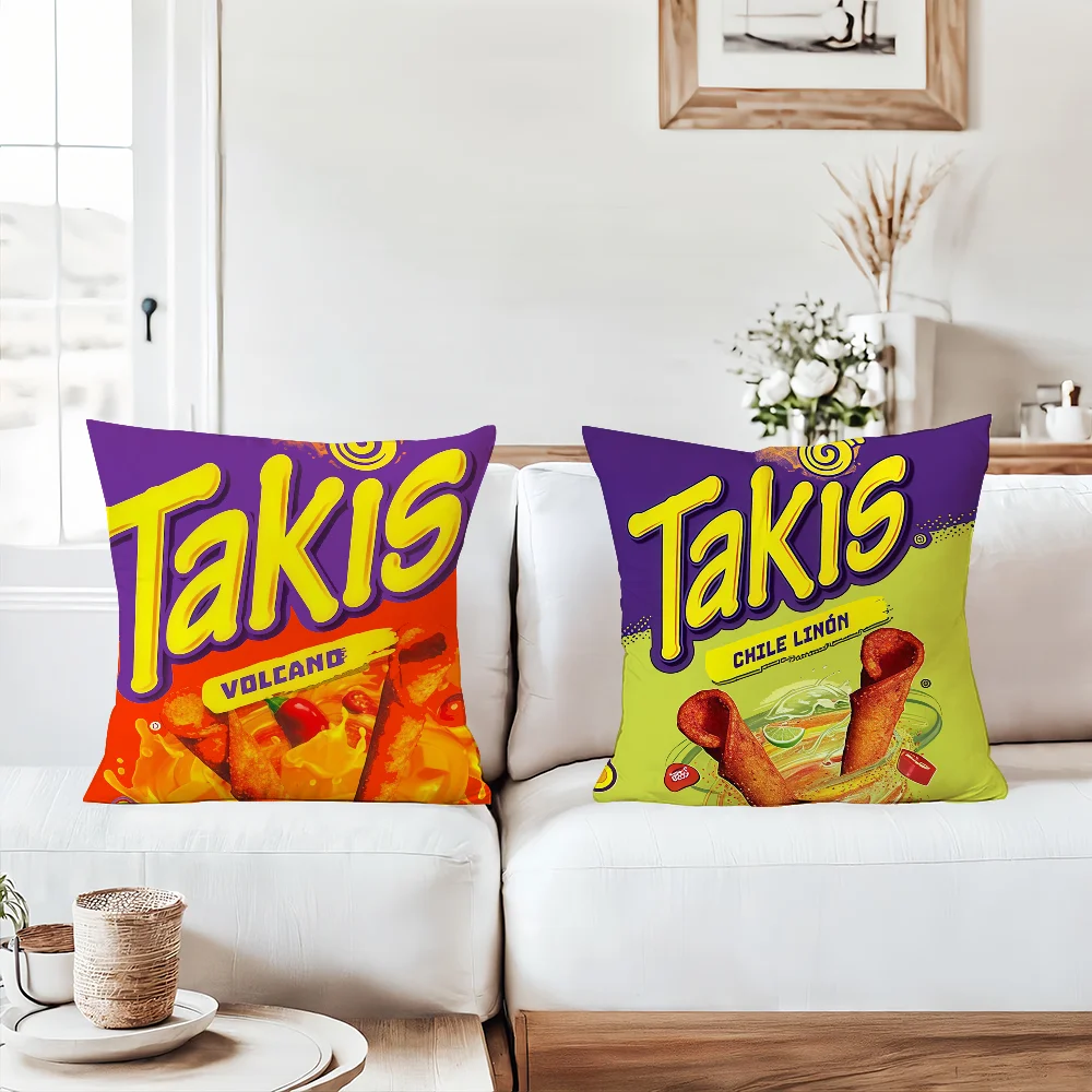 رقائق الذرة وجبات خفيفة T-Takis كيس وسادة وسائد مكتب مناسبة لغطاء الوسادة المزخرف لغرفة نوم السيارة