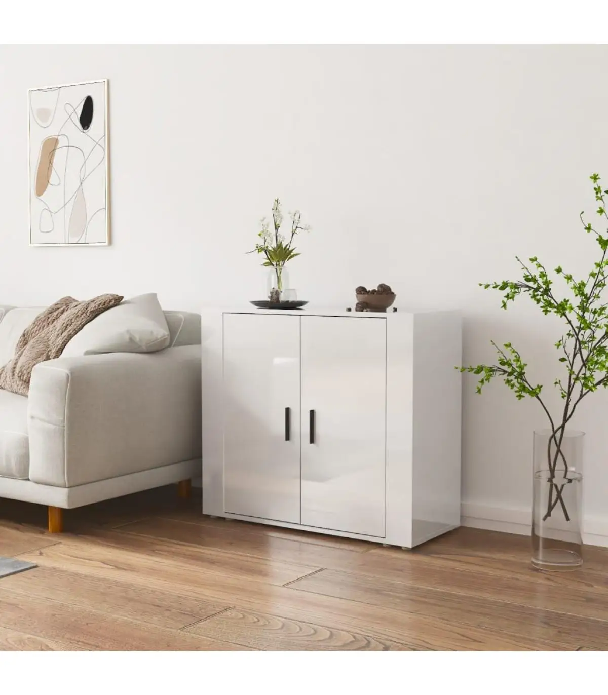 80x33x70 cm glossy white plywood sideboards