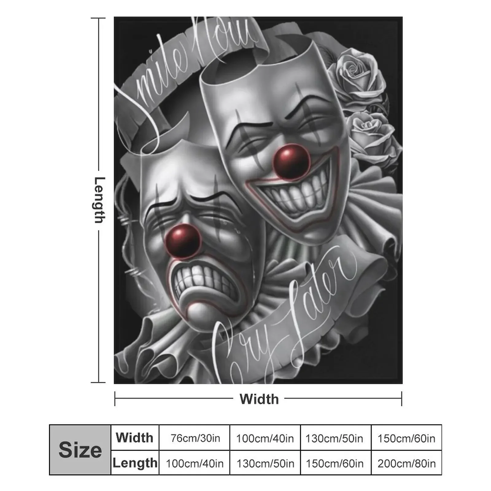 Smile now cry later clown faces Throw Blanket Cozy Warm Blanket for Bed Room Decor view 6