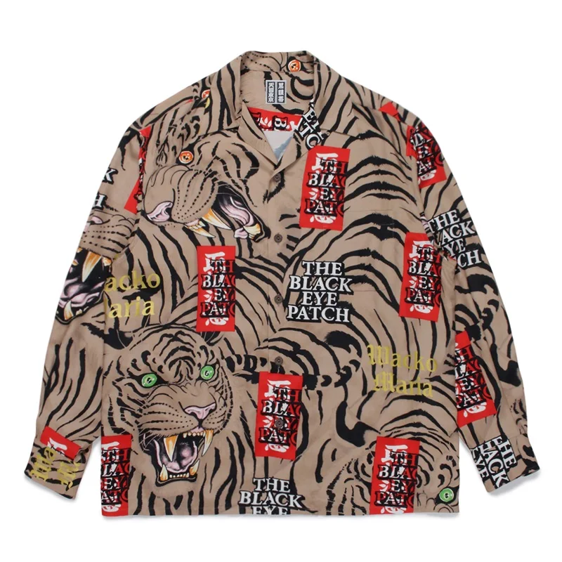 New WACKO MARIA Numerous styles Shirts Trendy Brand Cuban collar Casual Retro Hip Hop Mens Womens Long Sleeve Shirts