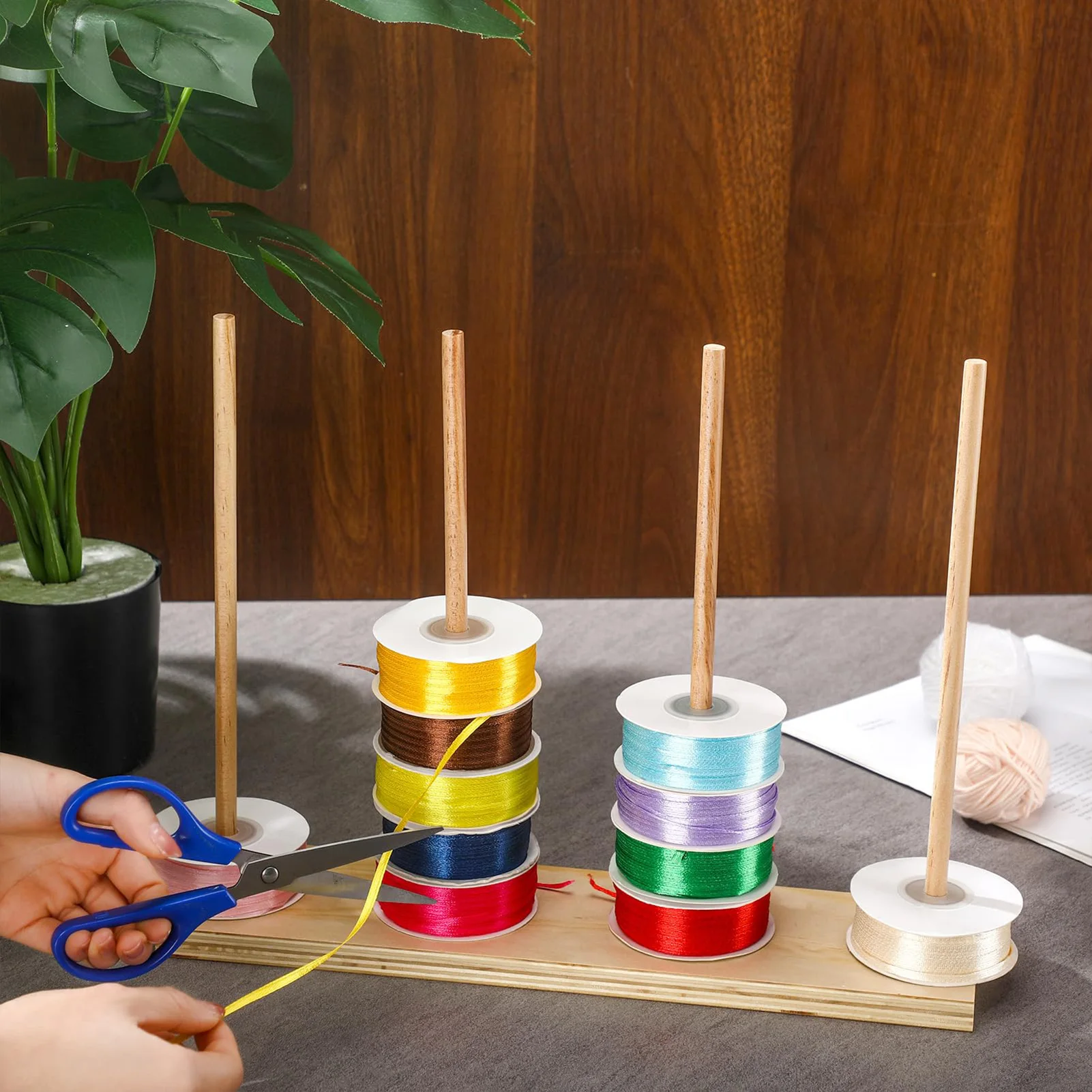 Florist Supply Ribbon - Organizador de Cintas de Madera con