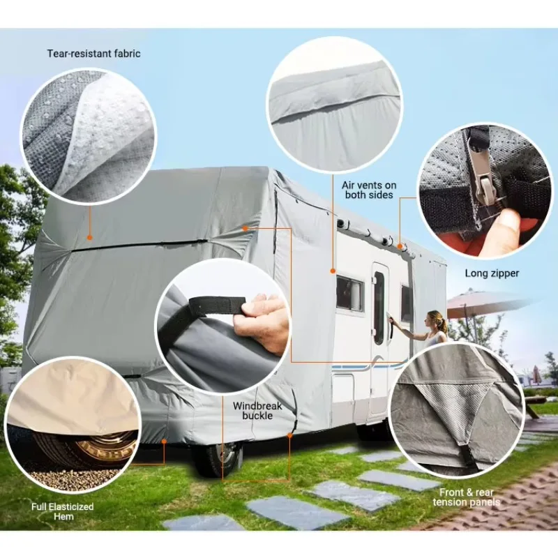 2026 New Type Waterproof Uv Protection Rv Cover Hail Protection Travel Trailer Rv Cover