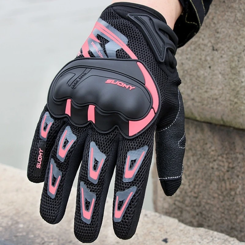 

SUOMY мотоциклетные летние дышащие сетчатые мото мужские и женские перчатки для мотокросса с сенсорным экраном, велосипедные перчатки для мотоциклистов с полным пальцем