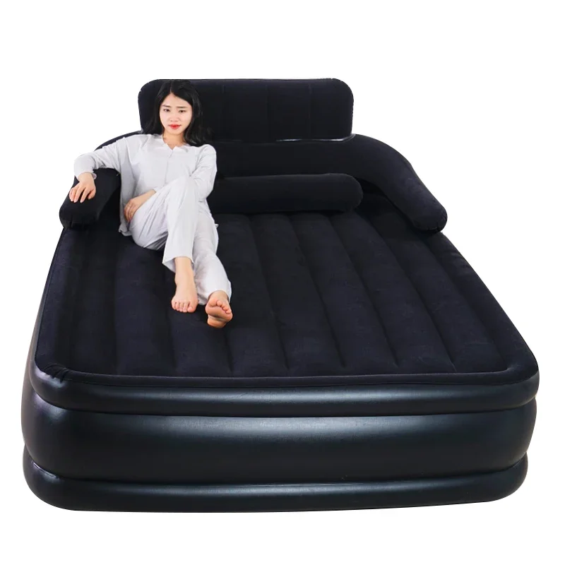 Backrest Inflatable Air Bed Mattress With Built In Pump Custom Double Inflatable Mattress