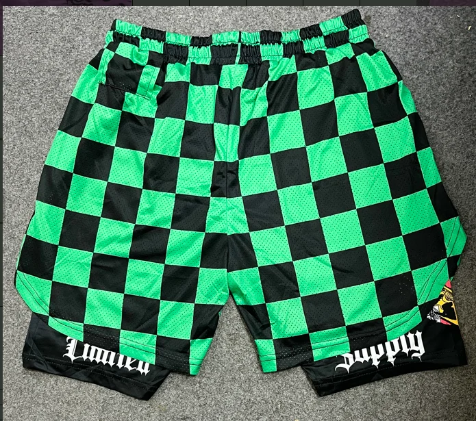 SAFFruit-Short de dehors en Maille à vaccage Rapide pour Homme, Pantalon Court Respirant Unisexe, Manga, Gym, Fitness, Été, Impr