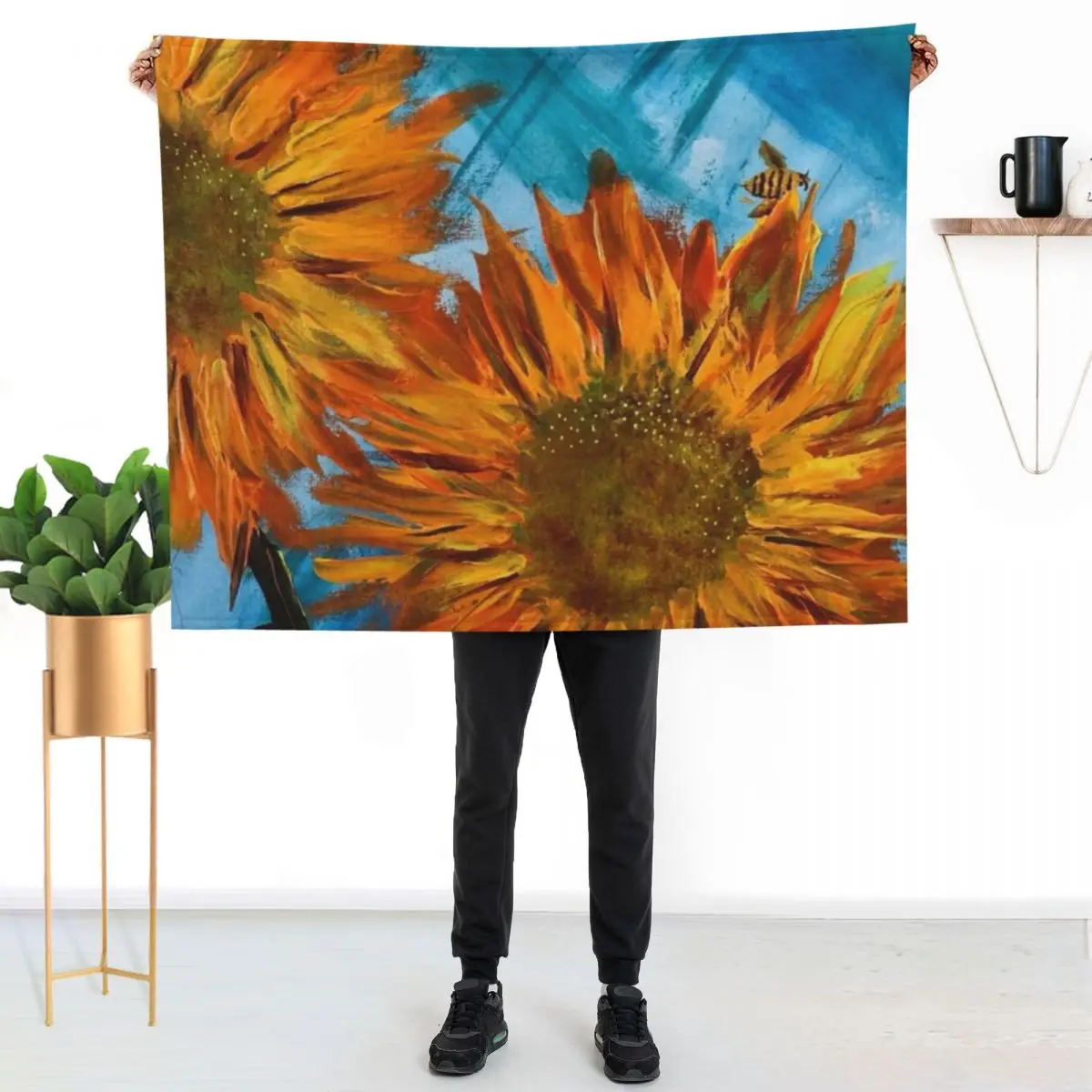 

Julies sunflowers Throw Blanket Warm Napping Blanket for Office Couch Bed