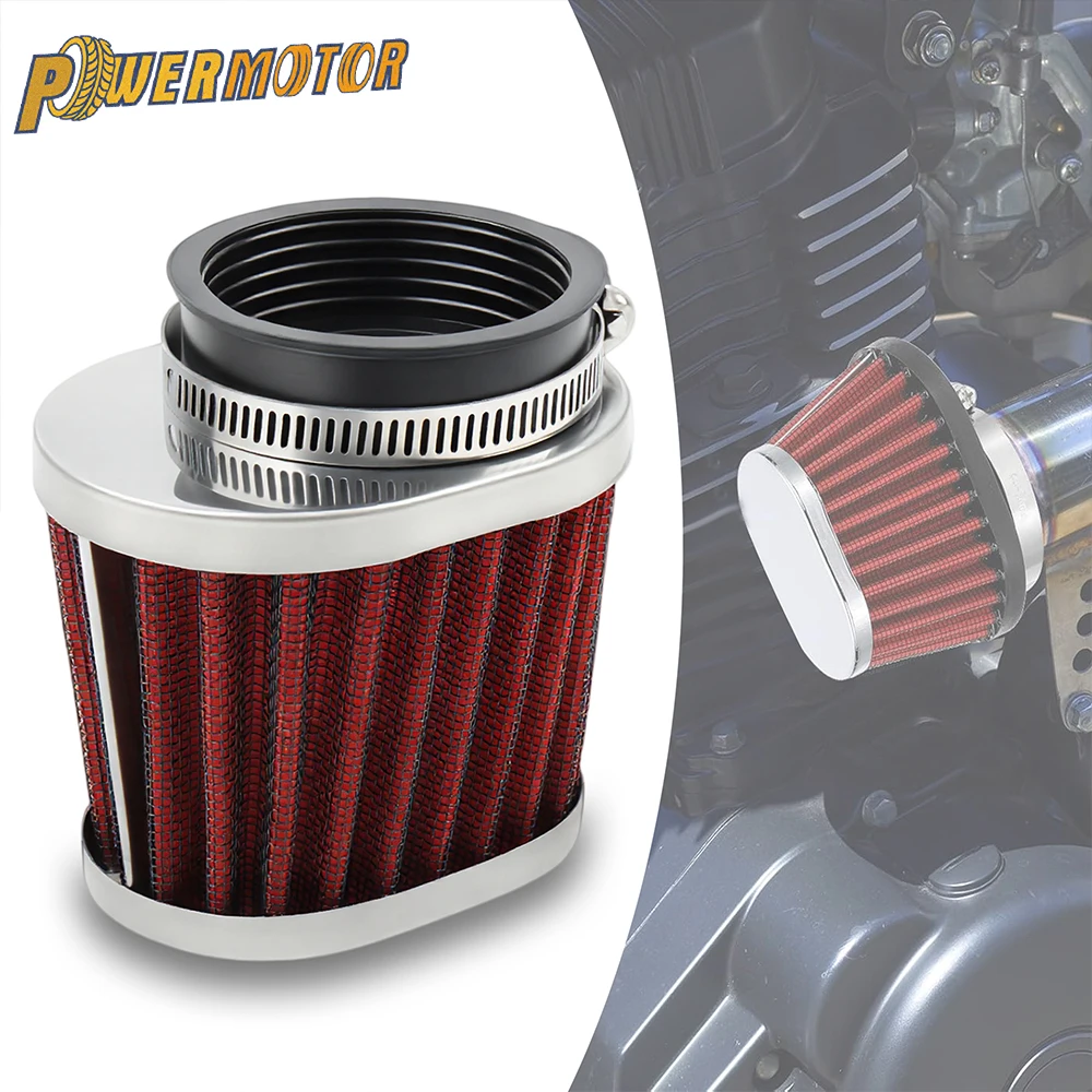 Universal 45 48 50 52 54 60mm Motorcycle High Flow Air Filter Washable For ATV Dirt Bike Scooter Carb Air Intake Filter Parts