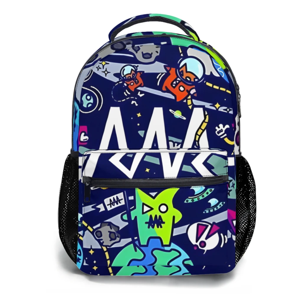 Team RAR Space Monsters New Female Fashion High Waterproof College Backpack Laptop Travel Book Bag 17inch