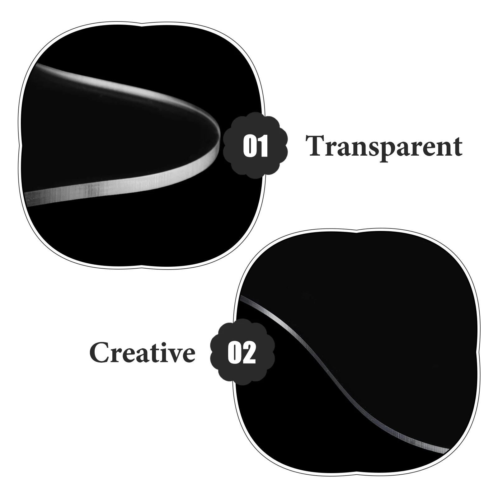 

Creative Irregular Acrylic Cup Mats Decorative Drink Coasters For Home Kitchen Office Anti-Slip Transparent Table Mat Household