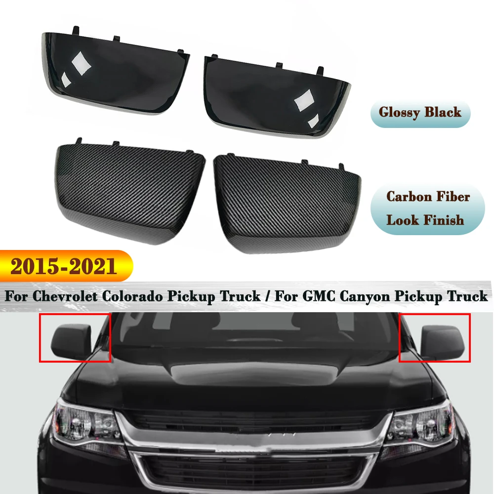 2Pcs Door Wind Side Rearview Mirror Cover Housing Cap For 2015-2021 Chevrolet Colorado GMC Canyon Pickup Truck