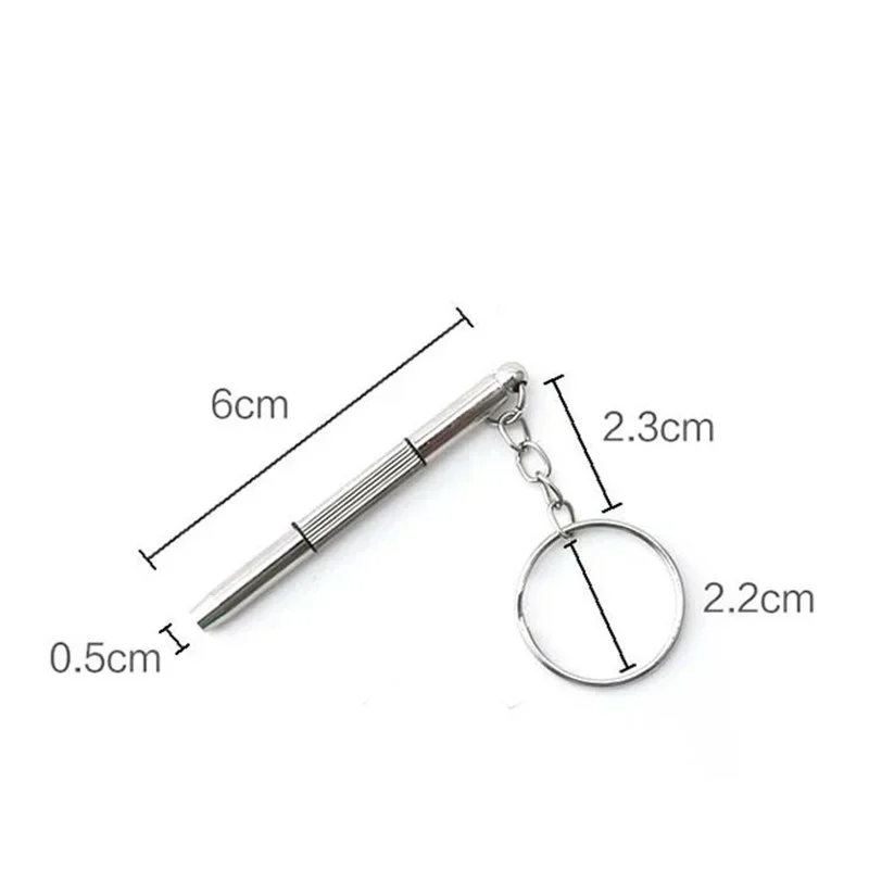 Eyeglass Screwdriver Portable Stainless Steel Keychain Screwdriver Eyeglass Sunglasses Watch Screwdriver 3 In 1 Repair Kit Tools