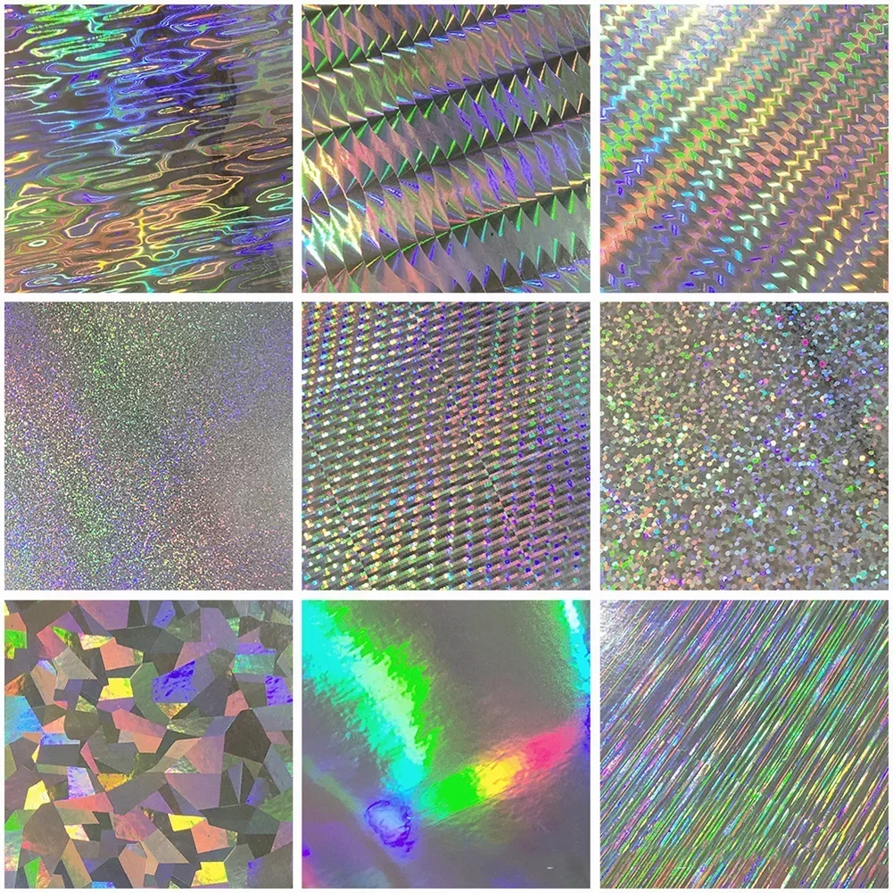 SPORTFUNSF 18pcs 20x10cm Flasher/Dodger/Lure Reflective Holographic Fishing Lure Tape For Lure Making Hard Baits Change Color St