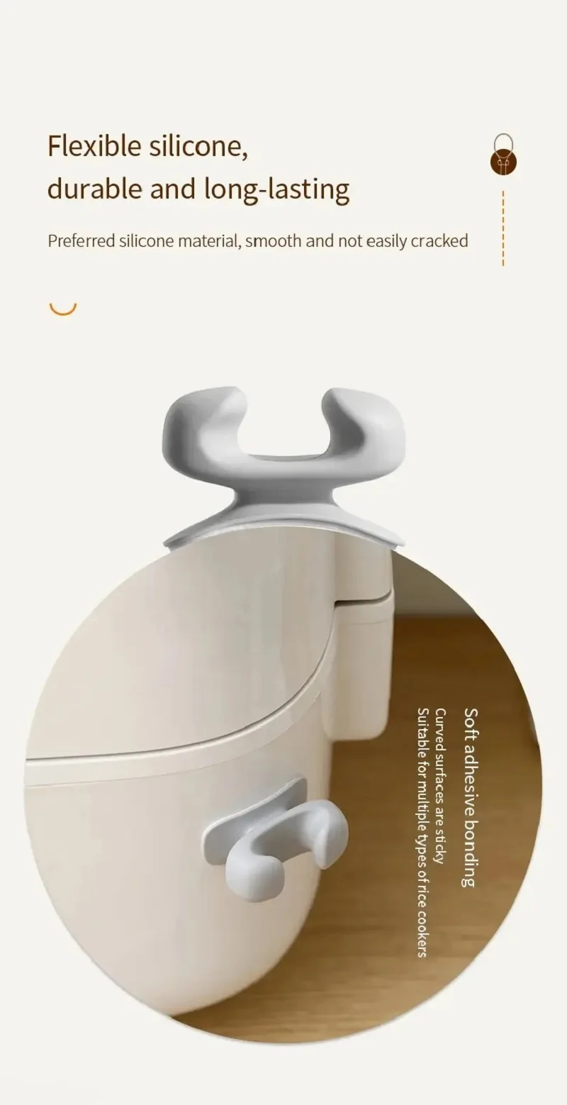 Silikon-Reislöffelhalter Hitzebeständiges Platzsparendes Aufbewahrungsregal Elektrischer Reiskocher Küchenutensilien-Organizer Zubehör – Detail 4