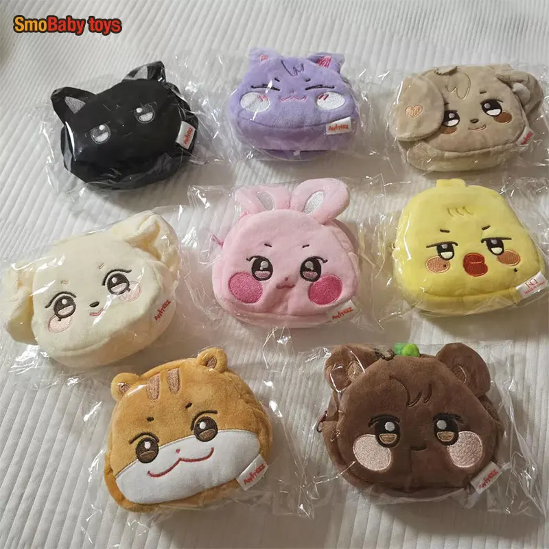 Kpop ATEEZ ANITEEZ Cartoon Animal Plush Wallet WooYoung JongHo YunHo Peripheral Portable Storage Bag HongJoong Fans Gifts