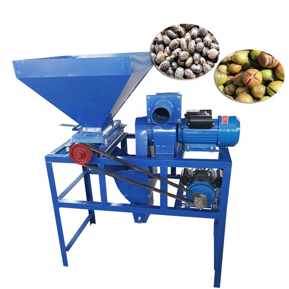 Automatic Castor Seed Shelling Machine 200kg Camellia Fruit Sheller Small Oil Seed Hulling Machine